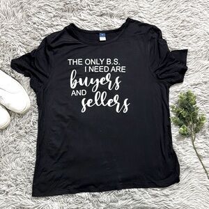 Gap Black Real Estate Realtor Humor Graphic Tee size M